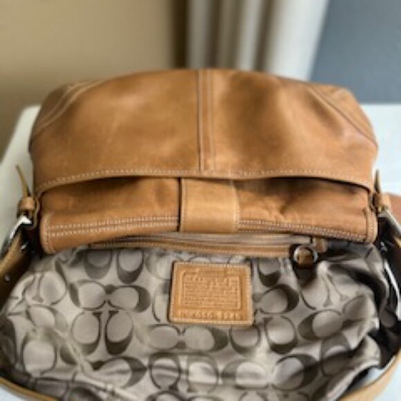 Coach Soho Tan Leather Buckle Flap Shoulder Bag – Style K050-9248 - Picture 6 of 6